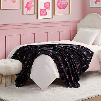Juicy Couture Elegant Crown Plush Throw Blanket