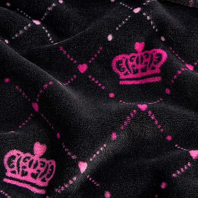 Juicy Couture Elegant Crown Plush Throw Blanket