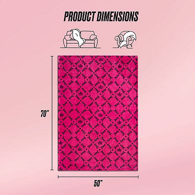 Juicy Couture Logo Crown Plush Throw Blanket