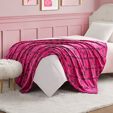 Juicy Couture Logo Crown Plush Throw Blanket