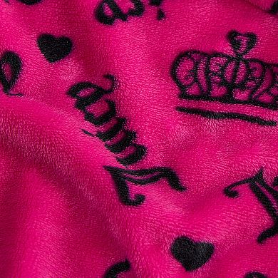 Juicy Couture Logo Crown Plush Throw Blanket