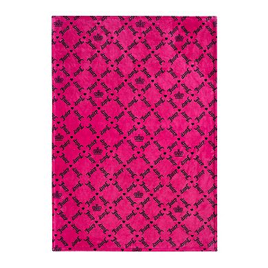 Juicy Couture Logo Crown Plush Throw Blanket