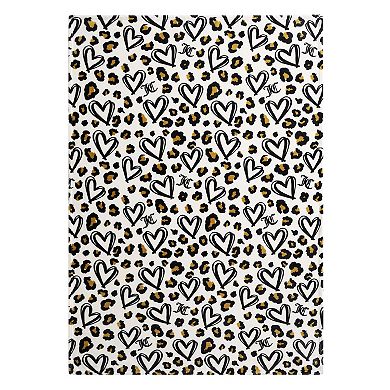 Juicy Couture Doodle Cheetah Heart Plush Throw Blanket