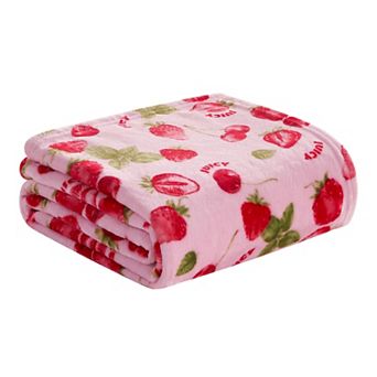 Juicy Couture Berry Happy Plush Throw Blanket