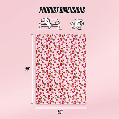 Juicy Couture Berry Happy Plush Throw Blanket