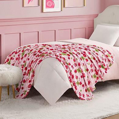 Juicy Couture Berry Happy Plush Throw Blanket