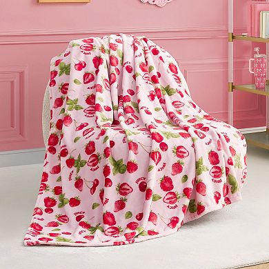 Juicy Couture Berry Happy Plush Throw Blanket