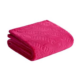 Juicy Couture Embossed Plush Throw Blanket