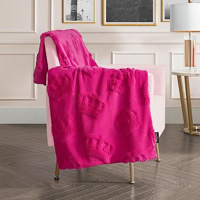 Juicy Couture 3D Faux Fur Throw Blanket
