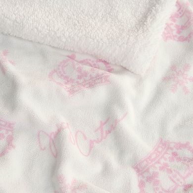Juicy Couture Plush Holiday Sherpa Throw Blanket