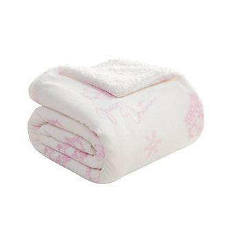 Juicy Couture Plush Holiday Sherpa Throw Blanket