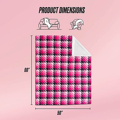 Juicy Couture Plush Reversible Sherpa Throw Blanket