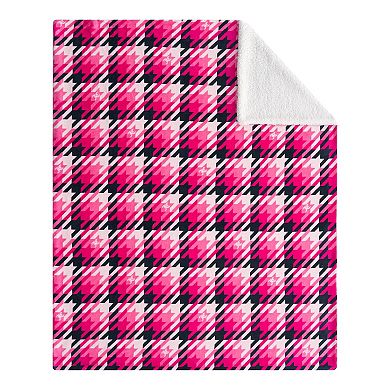 Juicy Couture Plush Reversible Sherpa Throw Blanket