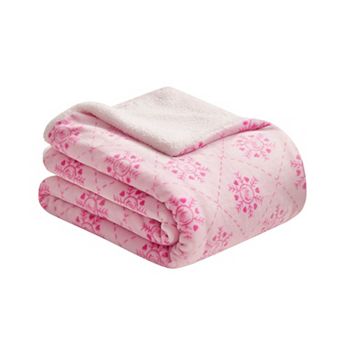Juicy Couture Plush Reversible Sherpa Throw Blanket