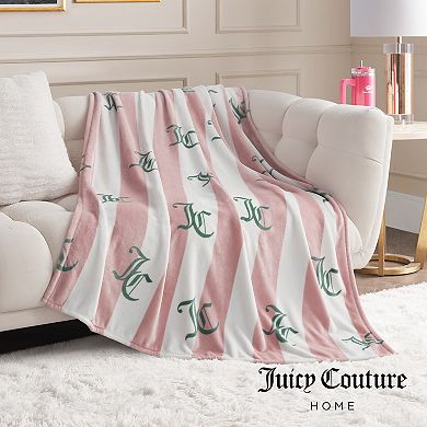 Juicy Couture Cabana Plush Throw Blanket