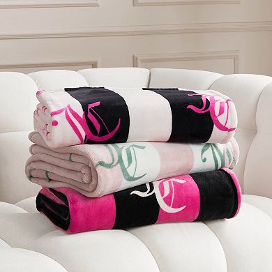 Juicy Couture Cabana Plush Throw Blanket