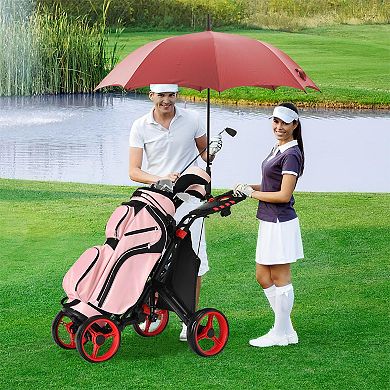 Golf Push Pull Cart with Foot Brake