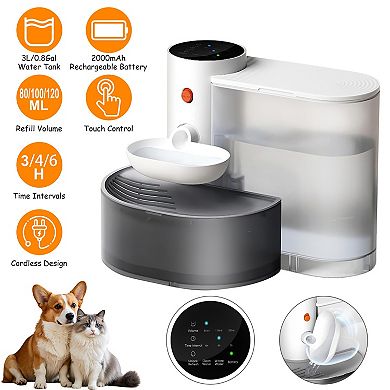 3L Smart Pet Water Fountain Cordless Automatic Dispenser, Rechargeable Self-Refill with 3 Flow Modes