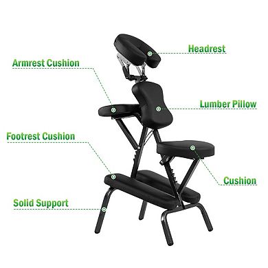 PU Leather Pad Travel Massage Chair with Carrying Bag