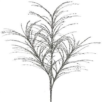 34" Glitter/Sequin Pampas Grass Spray Elegant Christmas Floral Pick
