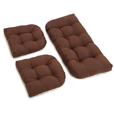 Blazing Needles U-Shaped Twill Tufted Settee Cushion Set (Set of 3)