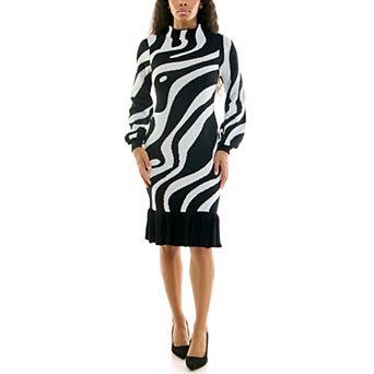 Women's Nina Leonard Balloon Sleeve Sweater Dress