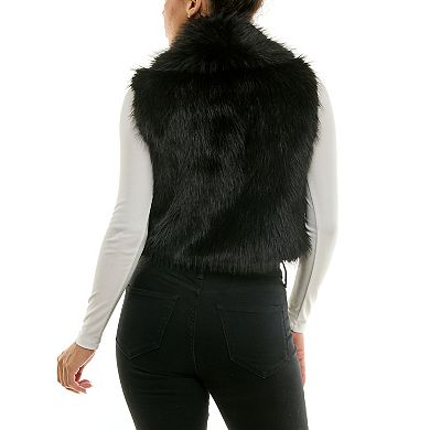 Women's Nina Leonard Cropped Faux Fur Vest