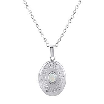 Celebration Gems Sterling Silver Lab Created Gemstone Pendant Necklace