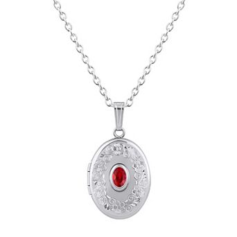 Celebration Gems Sterling Silver Lab Created Gemstone Pendant Necklace