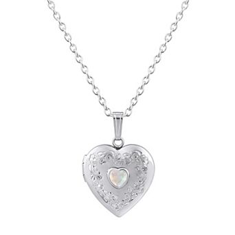 Celebration Gems Sterling Silver Heart Shape Gemstone Pendant Necklace