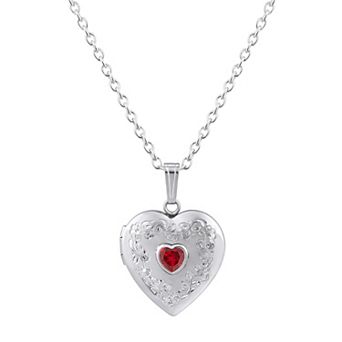 Celebration Gems Sterling Silver Heart Shape Gemstone Pendant Necklace