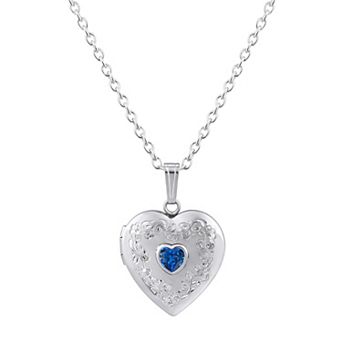 Celebration Gems Sterling Silver Heart Shape Gemstone Pendant Necklace