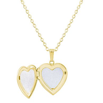 Celebration Gems 14k Yellow Gold Over Silver Heart Shape Gemstone Locket Pendant Necklace
