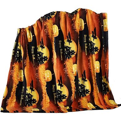Kate Aurora Ultra Soft and Cozy Oversized Halloween Flying Witches Throw Blanket