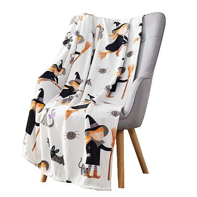 Kate Aurora Halloween Witches and Friends Oversized Ultra Soft and Plush Accent Throw Blanket