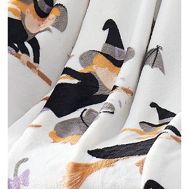 Kate Aurora Halloween Witches and Friends Oversized Ultra Soft and Plush Accent Throw Blanket