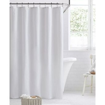 GoodGram Basics Waterproof White Fabric Shower Curtain Liner With Rust Proof Metal Grommets