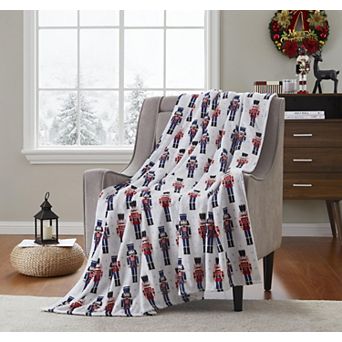 Kate Aurora Living Nutcrackers Ultra Soft and Plush Hypoallergenic Christmas Throw Blanket Cover