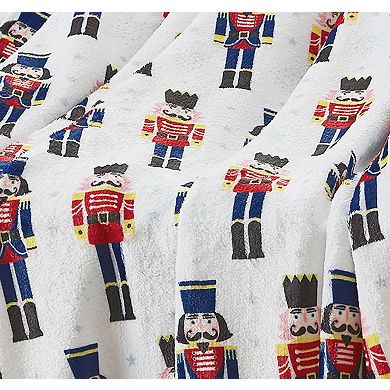 Kate Aurora Living Nutcrackers Ultra Soft and Plush Hypoallergenic Christmas Throw Blanket Cover