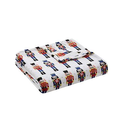 Kate Aurora Living Nutcrackers Ultra Soft and Plush Hypoallergenic Christmas Throw Blanket Cover
