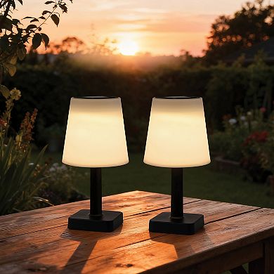 Mikasa 2-Piece LED Solar Rechargeable Lamps Set