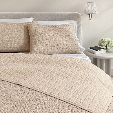 Madelinen® Honeycomb Waffle Weave Quilt & Shams Set