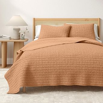 Madelinen® Honeycomb Waffle Weave Quilt & Shams Set