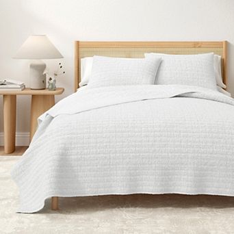 Madelinen® Honeycomb Waffle Weave Quilt & Shams Set