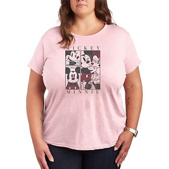 Plus Size Disney's Mickey & Minnie Mouse Grid Graphic Tee