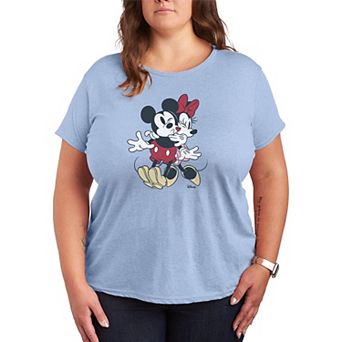 Plus Size Disney's Mickey & Minnie Mouse Kiss Graphic Tee