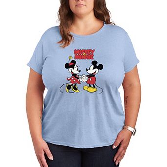Plus Size Disney's Mickey & Minnie Mouse Holding Hands Graphic Tee