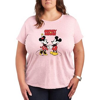 Plus Size Disney's Mickey & Minnie Mouse Holding Hands Graphic Tee