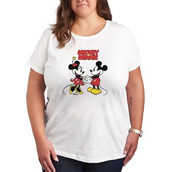 Plus Size Disney's Mickey & Minnie Mouse Holding Hands Graphic Tee
