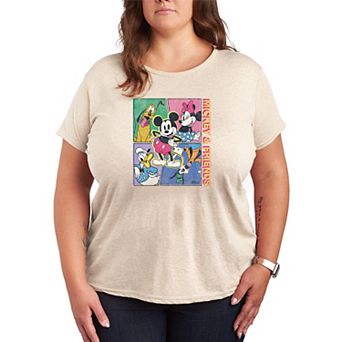 Plus Size Disney's Mickey Mouse & Friends Retro Grid Graphic Tee